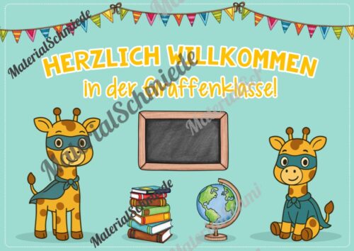 Willkommensplakate für die Giraffenklasse (Arbeitsblatt 07)