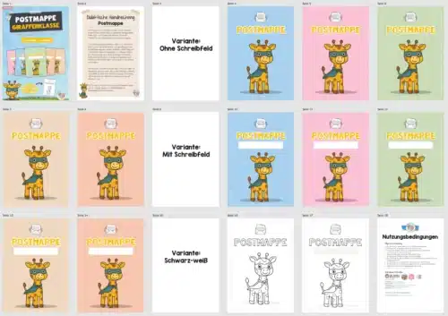 Postmappe für die Giraffenklasse (Überblick)