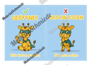 Pultkarten für die Giraffenklasse (Arbeitsblatt 02)