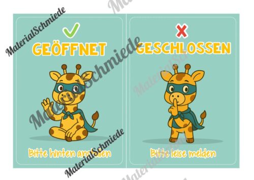 Pultkarten für die Giraffenklasse (Arbeitsblatt 04)