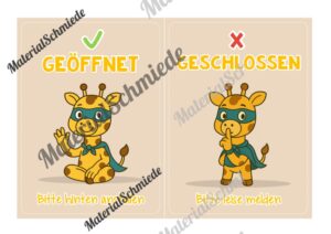 Pultkarten für die Giraffenklasse (Arbeitsblatt 05)