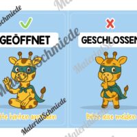 Pultkarten für die Giraffenklasse (Arbeitsblatt 06)