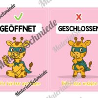 Pultkarten für die Giraffenklasse (Arbeitsblatt 07)