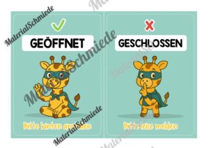 Pultkarten für die Giraffenklasse (Arbeitsblatt 08)