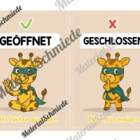 Pultkarten für die Giraffenklasse (Arbeitsblatt 09)