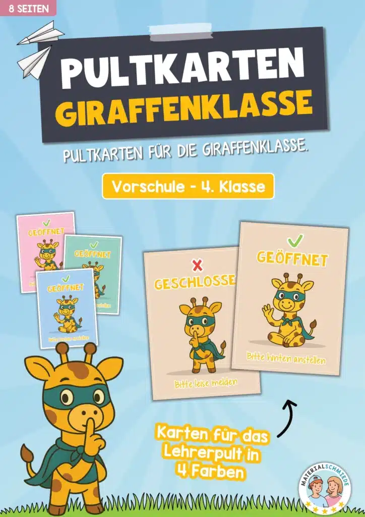 Pultkarten für die Giraffenklasse