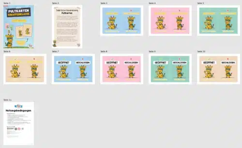 Pultkarten für die Giraffenklasse (Überblick)