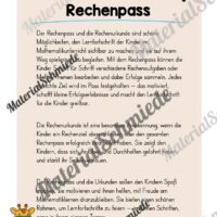 Rechenpass & Rechenurkunde für die Giraffenklasse (Arbeitsblatt 01)