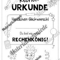 Rechenpass & Rechenurkunde für die Giraffenklasse (Arbeitsblatt 11)