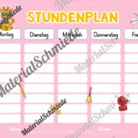 Stundenplan für die Giraffenklasse (Arbeitsblatt 03)