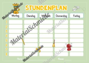 Stundenplan für die Giraffenklasse (Arbeitsblatt 04)