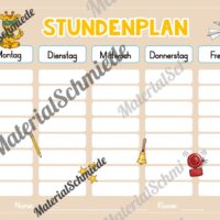 Stundenplan für die Giraffenklasse (Arbeitsblatt 05)