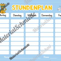 Stundenplan für die Giraffenklasse (Arbeitsblatt 06)