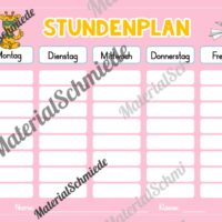 Stundenplan für die Giraffenklasse (Arbeitsblatt 07)
