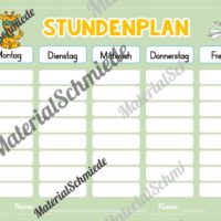 Stundenplan für die Giraffenklasse (Arbeitsblatt 08)