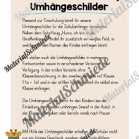 Umhängeschilder zur Einschulung für die Giraffenklasse (Arbeitsblatt 01)