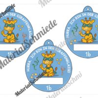 Umhängeschilder zur Einschulung für die Giraffenklasse (Arbeitsblatt 04)