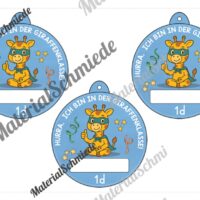 Umhängeschilder zur Einschulung für die Giraffenklasse (Arbeitsblatt 06)