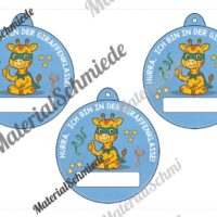 Umhängeschilder zur Einschulung für die Giraffenklasse (Arbeitsblatt 08)