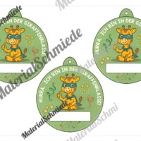 Umhängeschilder zur Einschulung für die Giraffenklasse (Arbeitsblatt 10)