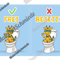 WC-Schilder / Toiletten-Ampel für die Giraffenklasse (Arbeitsblatt 02)