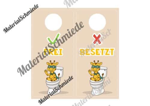 WC-Schilder / Toiletten-Ampel für die Giraffenklasse (Arbeitsblatt 03)