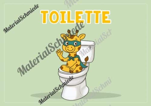WC-Schilder / Toiletten-Ampel für die Giraffenklasse (Arbeitsblatt 04)