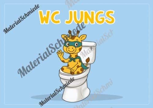 WC-Schilder / Toiletten-Ampel für die Giraffenklasse (Arbeitsblatt 05)
