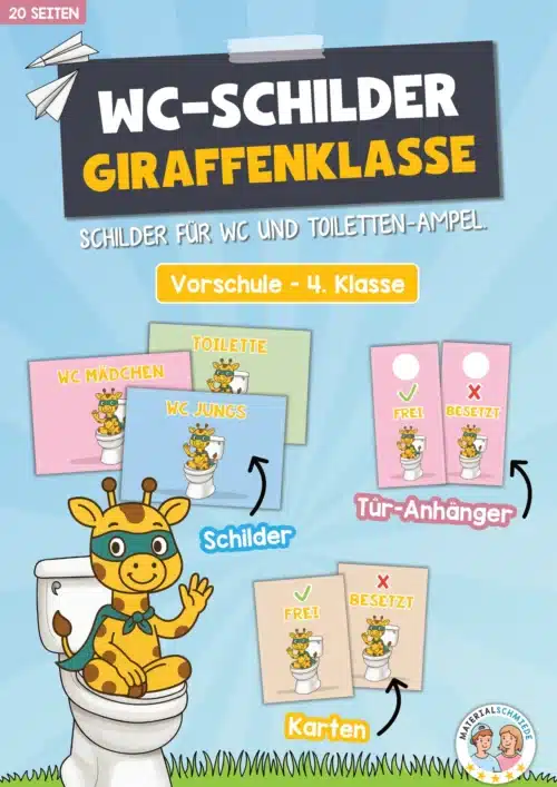 WC-Schilder / Toiletten-Ampel für die Giraffenklasse
