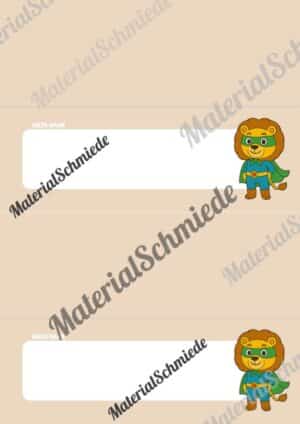 20 Namensschilder für die Löwenklasse (Arbeitsblatt 07)
