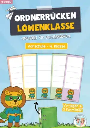 Ordnerrücken für die Löwenklasse (3 Formate)