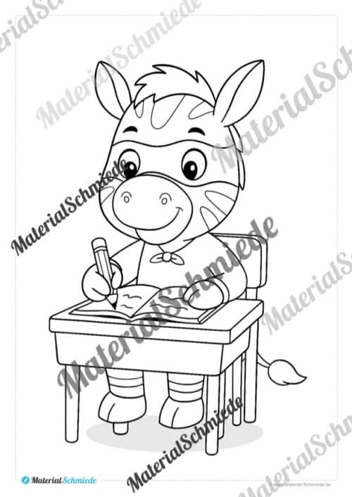 Ausmalbilder für die Zebraklasse (Arbeitsblatt 04)