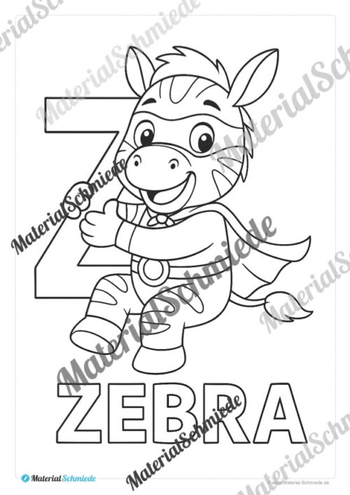 Ausmalbilder für die Zebraklasse (Arbeitsblatt 05)