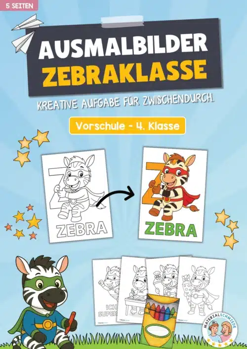 Ausmalbilder für die Zebraklasse