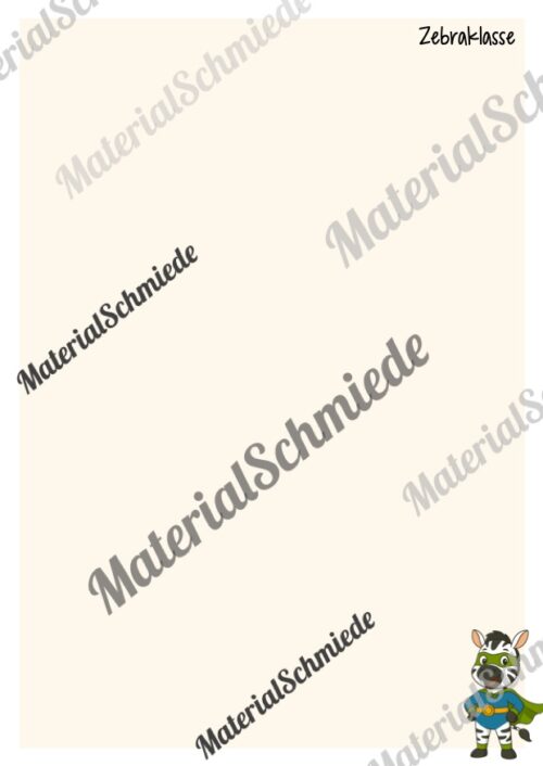 Briefpapier für die Zebraklasse (Arbeitsblatt 10)
