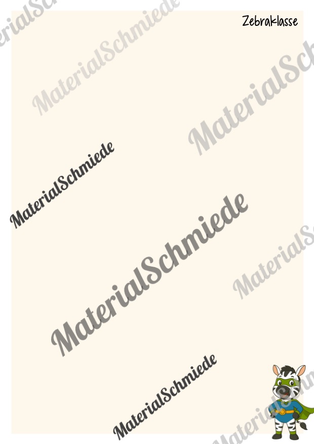 Briefpapier für die Zebraklasse (Arbeitsblatt 10)