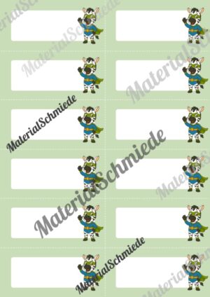 Etiketten für die Zebraklasse (Arbeitsblatt 04)
