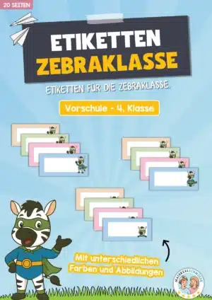 Etiketten für die Zebraklasse