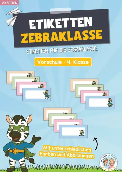 Etiketten für die Zebraklasse