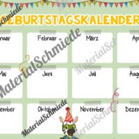 Geburtstagskalender für die Zebraklasse (Arbeitsblatt 04)