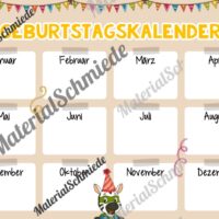 Geburtstagskalender für die Zebraklasse (Arbeitsblatt 05)