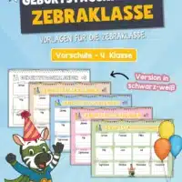Geburtstagskalender für die Zebraklasse