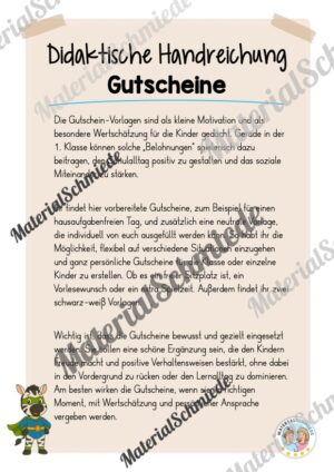 Gutscheine für die Zebraklasse (Arbeitsblatt 01)