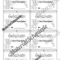 Gutscheine für die Zebraklasse (Arbeitsblatt 05)