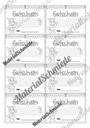 Gutscheine für die Zebraklasse (Arbeitsblatt 06)