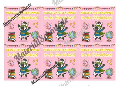 Begrüßungs-Kärtchen für die Zebraklasse (Arbeitsblatt 05)
