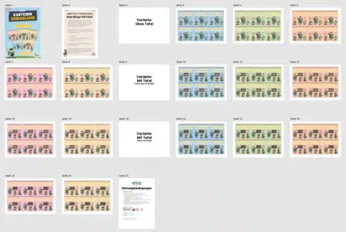 Begrüßungs-Kärtchen für die Zebraklasse (Überblick)