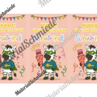 Karten zur Einschulung für die Zebraklasse (Arbeitsblatt 03)