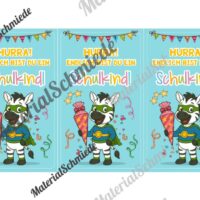 Karten zur Einschulung für die Zebraklasse (Arbeitsblatt 04)