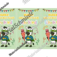 Karten zur Einschulung für die Zebraklasse (Arbeitsblatt 05)